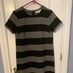 Loft grey and black striped shift dress